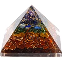 Los mejores  - Pirámide de orgonita para curación espiritual- multicolor- 8 x 8 x 7 cm aprox.- con espiral de cobre en un lado
